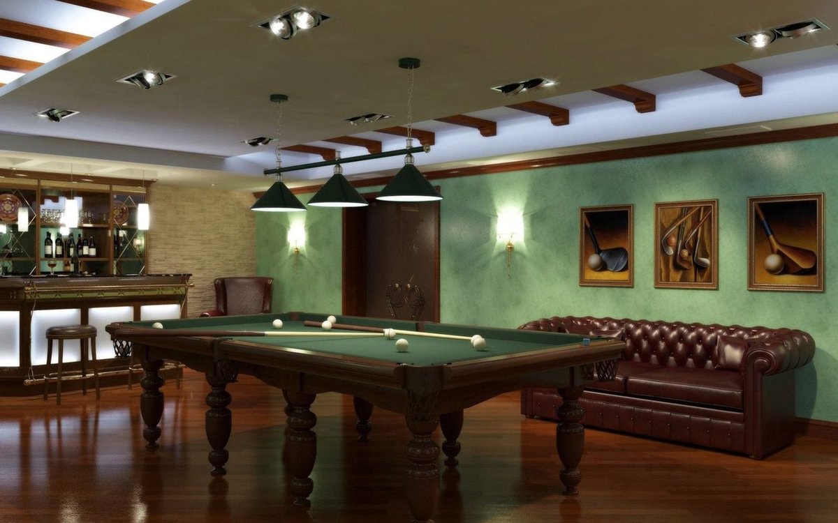 décor de salle de billard