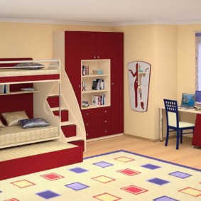 chambre d'enfants pour trois enfants