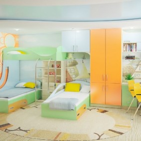 chambre d'enfants pour trois enfants photo design