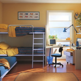 chambre d'enfant pour trois enfants photo d'intérieur