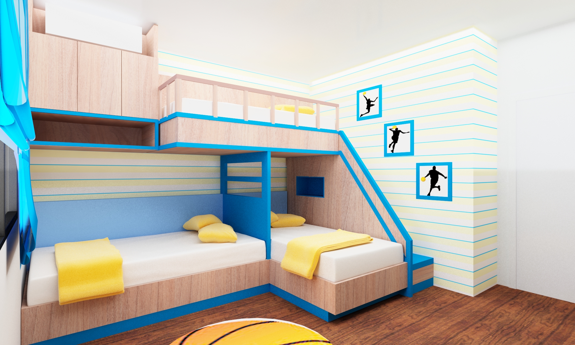 chambre d'enfants pour trois enfants photo