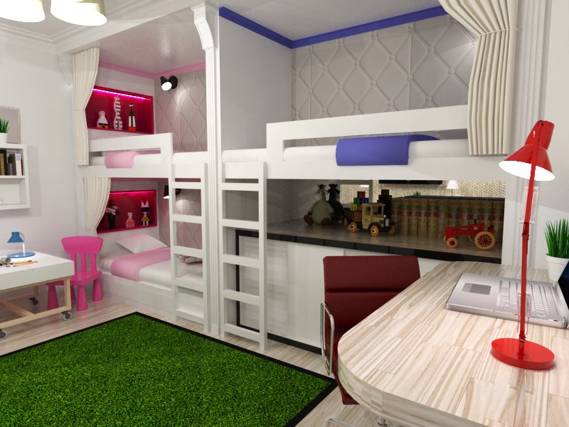 chambre d'enfants pour trois idées de design pour enfants