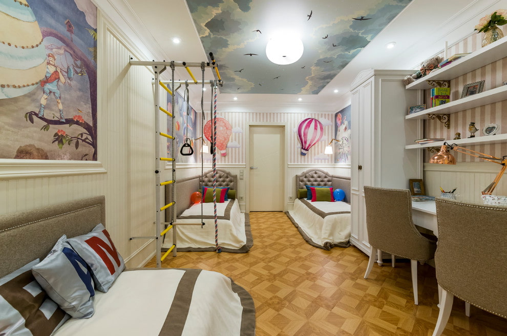 chambre d'enfant pour trois enfants photo d'intérieur