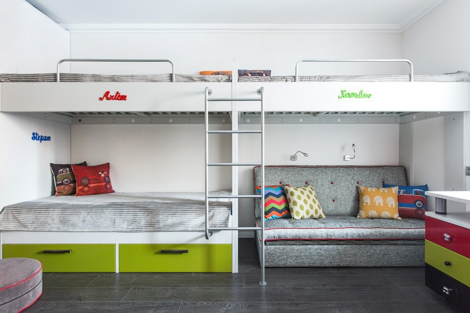 chambre d'enfants pour trois enfants intérieur