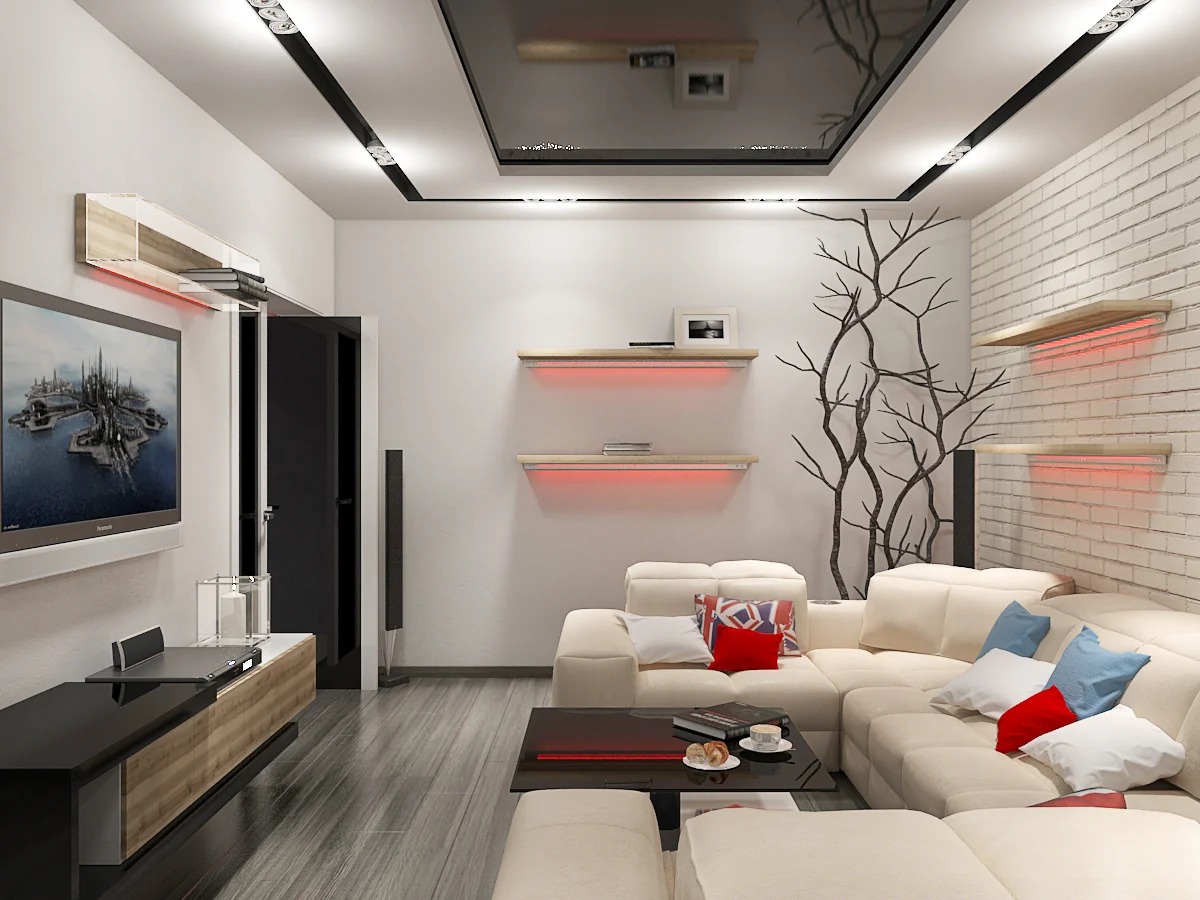 salon design 17 m² high tech