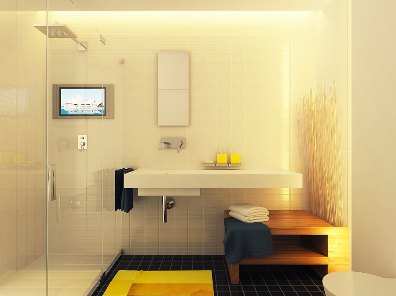 bathroom in a studio apartment 28 sq m