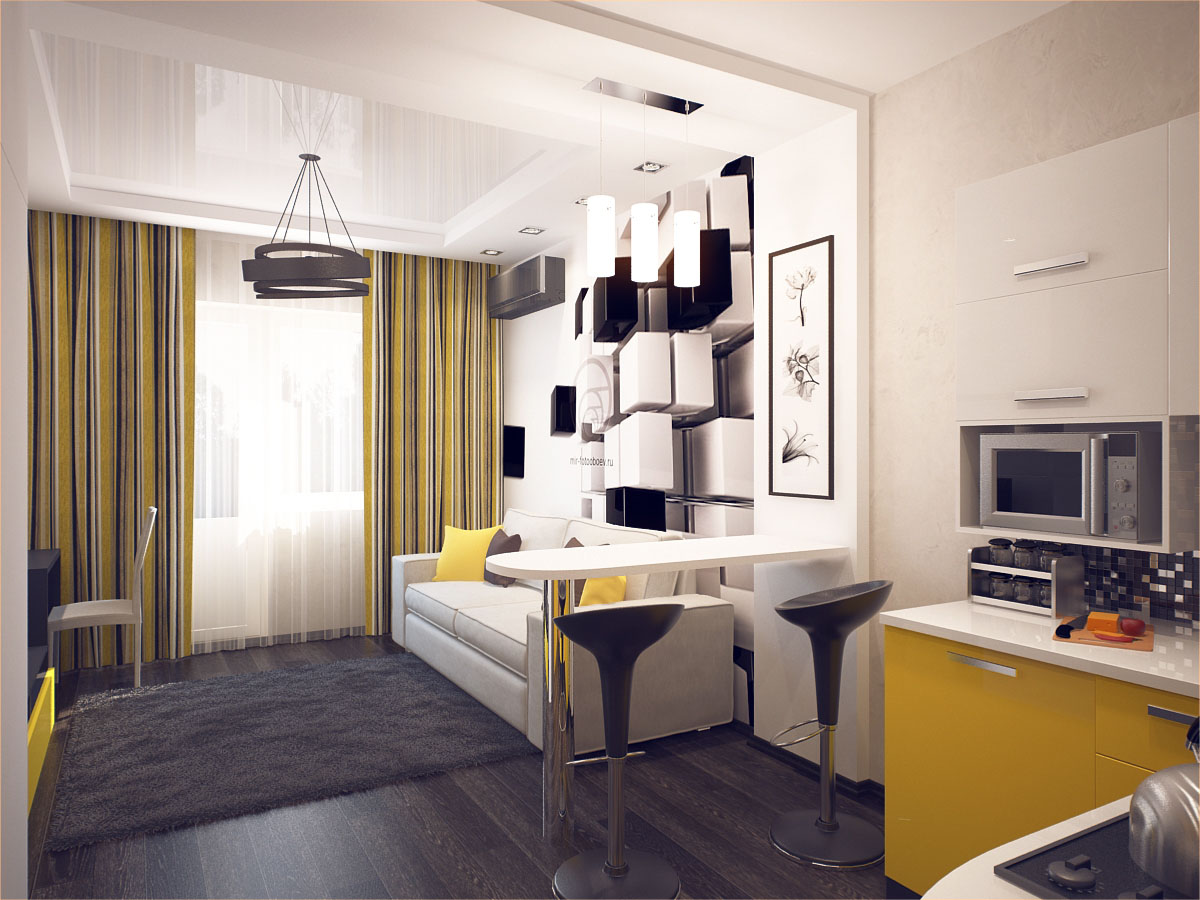 studio apartment design 28 sq m