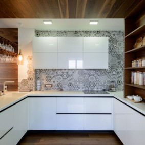 Plafond de cuisine en bois