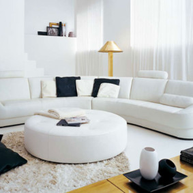 Pouf rond blanc