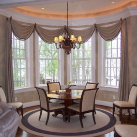 Beautiful chandelier over the round table