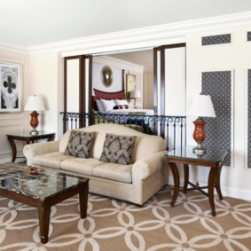 Folding sofa in the hall of a private house