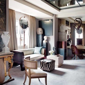 Décor de salon dans une maison moderne