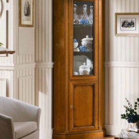 Armoire étroite dans le coin du salon