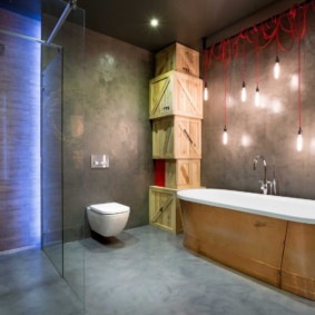 Conception de salle de bain de style loft