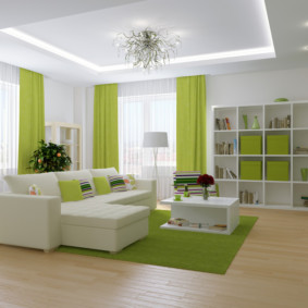 salon au décor vert