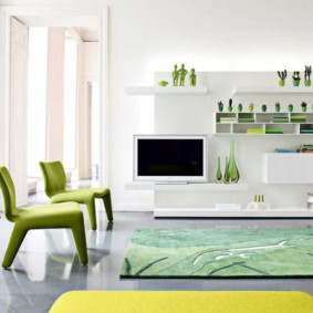 salon à décor vert