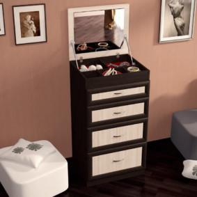 commode avec miroir pour des idées de décoration de chambre