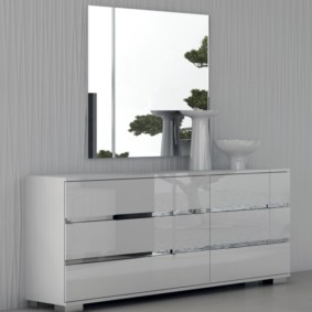 commode avec miroir pour les types de photos de la chambre