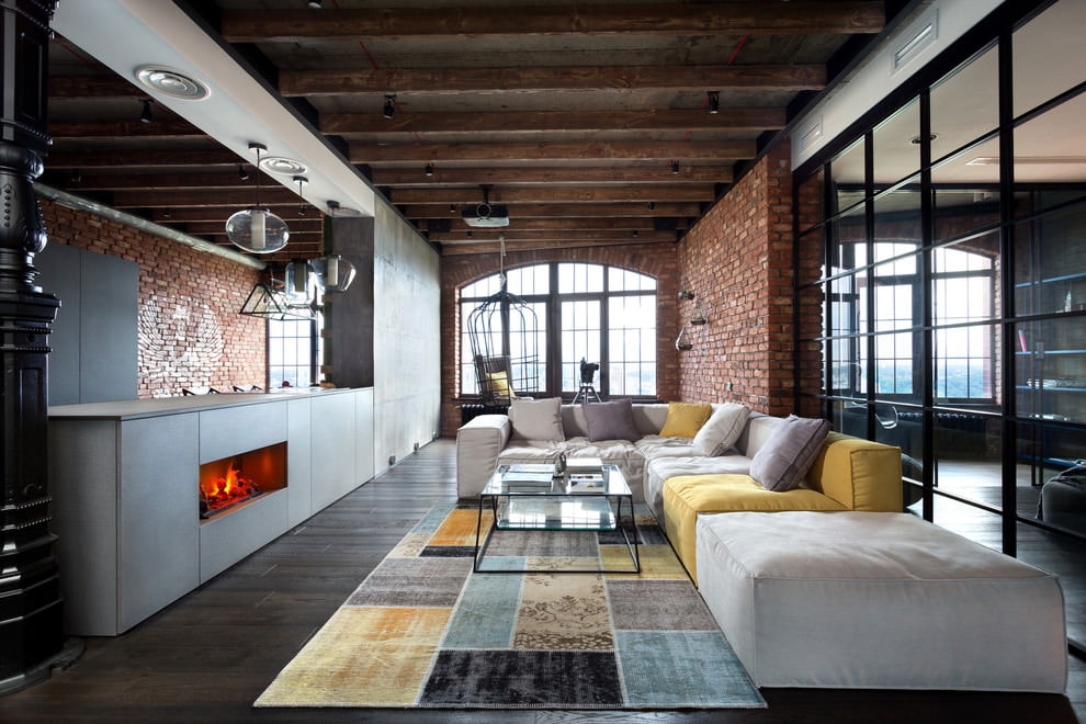 Conception de salon de style loft