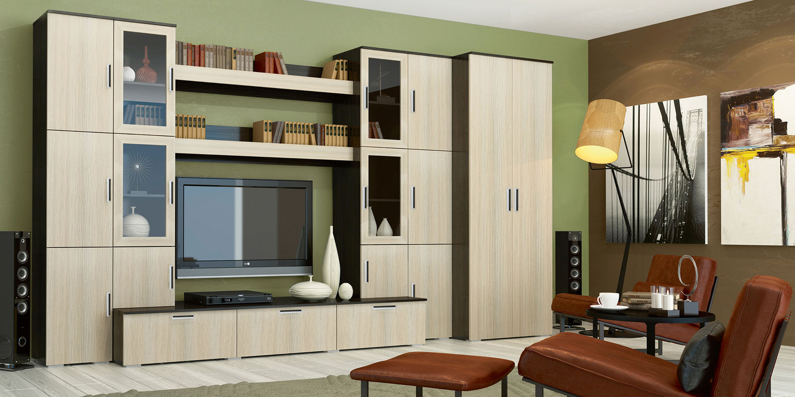 mur TV modulaire