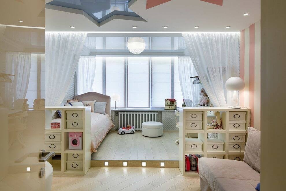 studio apartment for a family with a child design