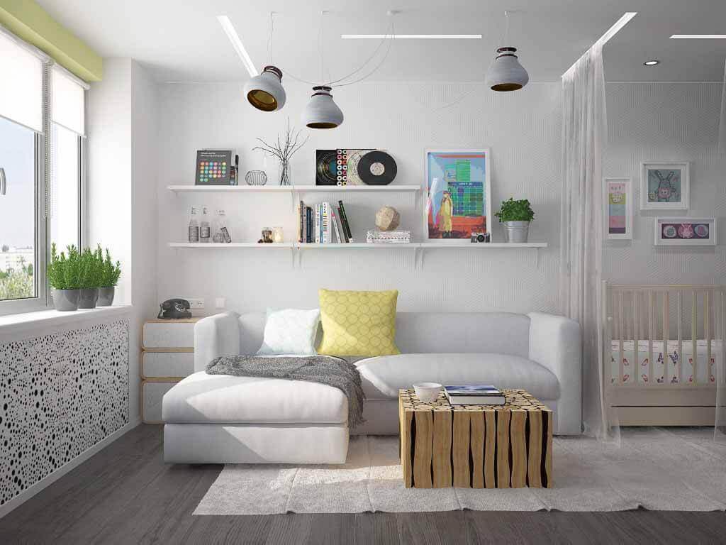 studio apartment for a family with a child photo ideas