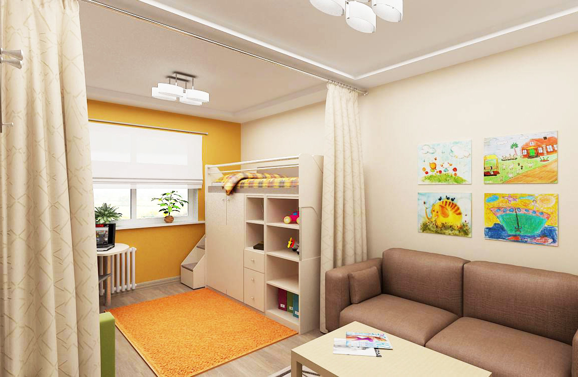 studio apartment for a family with a child