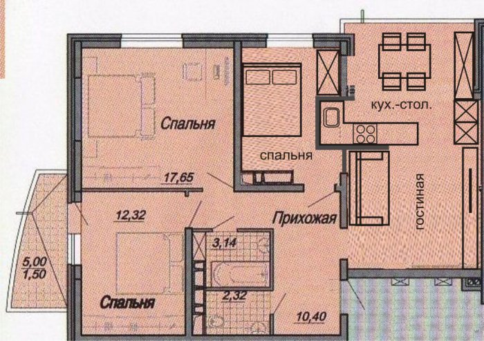 réaménagement d'un appartement de trois pièces en appartement de quatre pièces