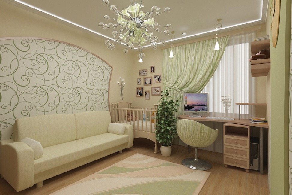 combination of a drawing room and a nursery