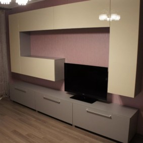 mur pour la télévision dans le salon photo intérieur