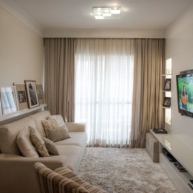 narrow living room in the apartment