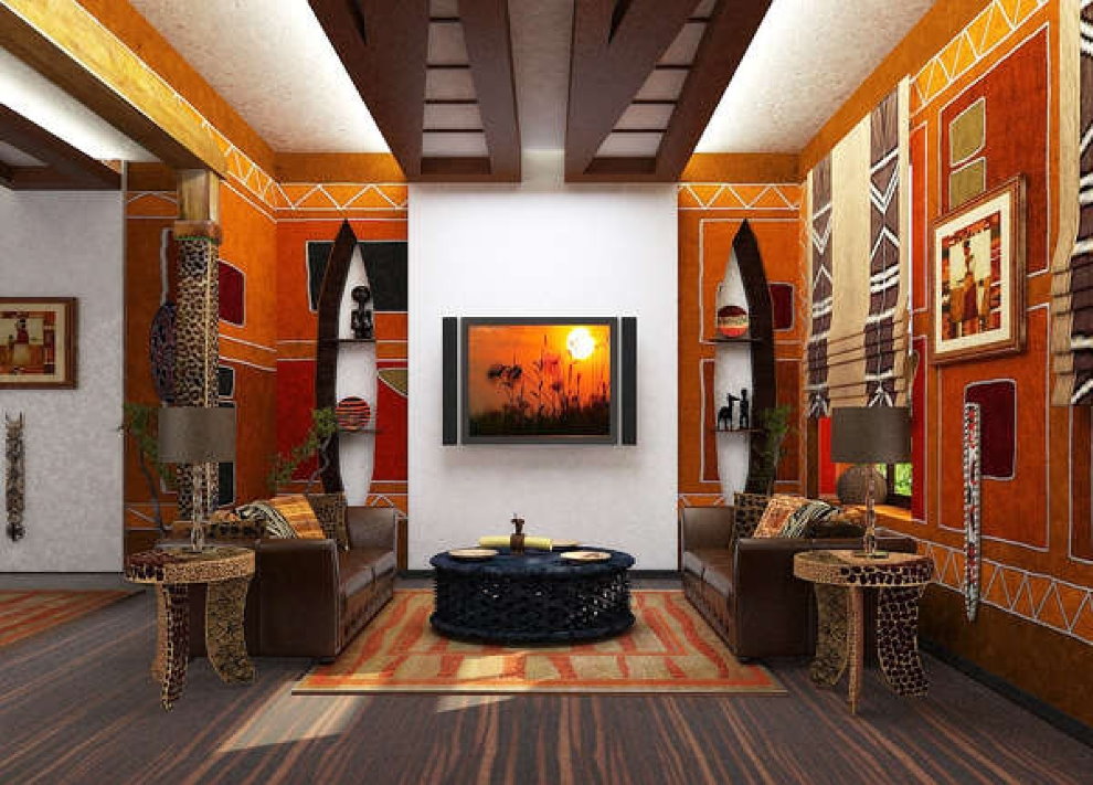 Intérieur de chambre de style africain