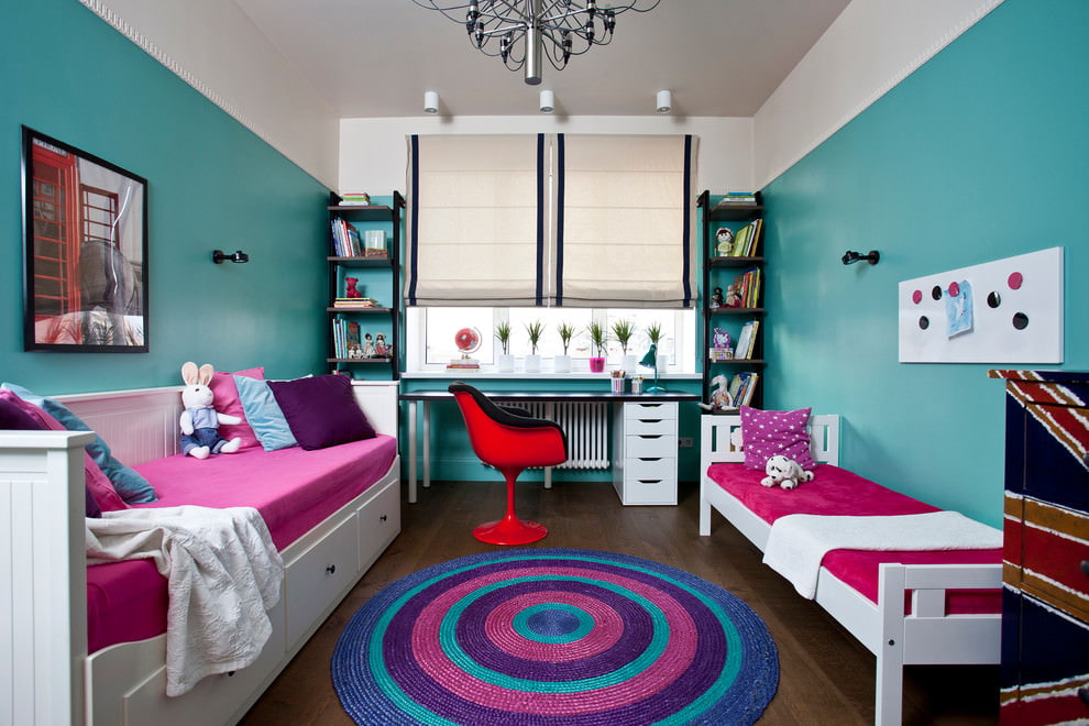 Chambre d'enfant pour deux en style fusion