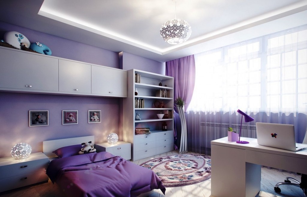 Couleur lilas à l'intérieur d'une pépinière moderne