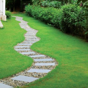 Chemin combiné dans le jardin de campagne