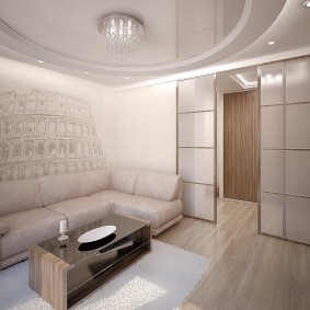 Plafond tendu dans un petit salon