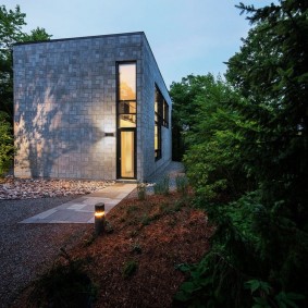 Rectangular house deep in the old garden