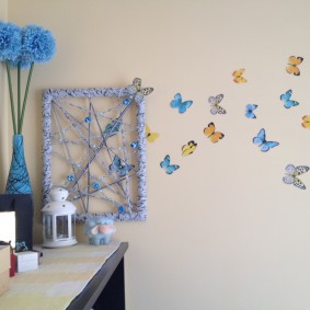 Drawn butterflies in a nursery