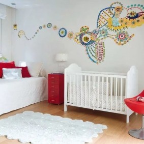 White mat on the floor in the nursery