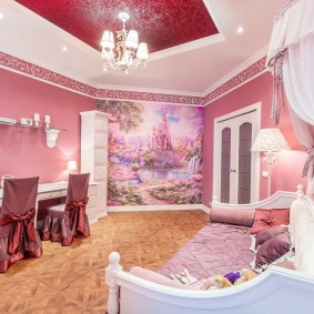 Chambre rose pour les filles du même âge