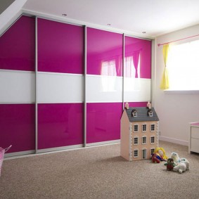 Built-in closet in the attic room