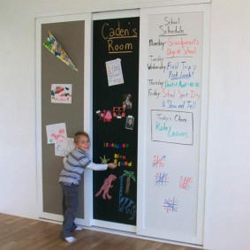 Built-in cabinet with slate board