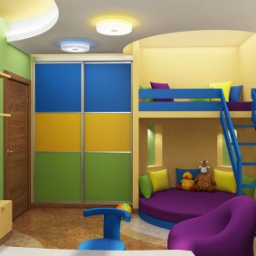 Bunk bed in boys bedroom