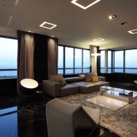 Panoramic glazing of a modern apartment