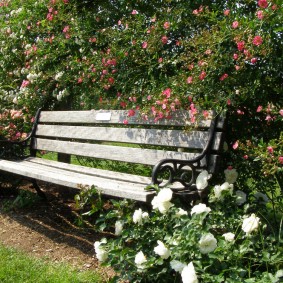 Banc de jardin à cadre forgé