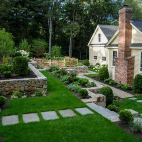 Allées de jardin en dalles de béton