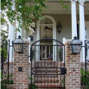 Garden posts on brick poles