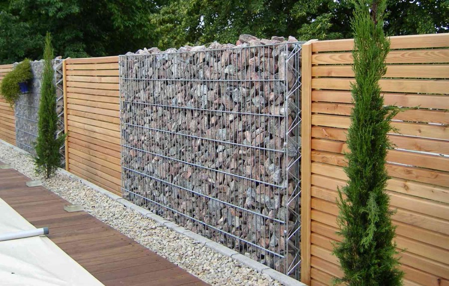 L'utilisation de gabions pour clôturer des chalets