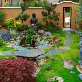 Petit jardin de style oriental