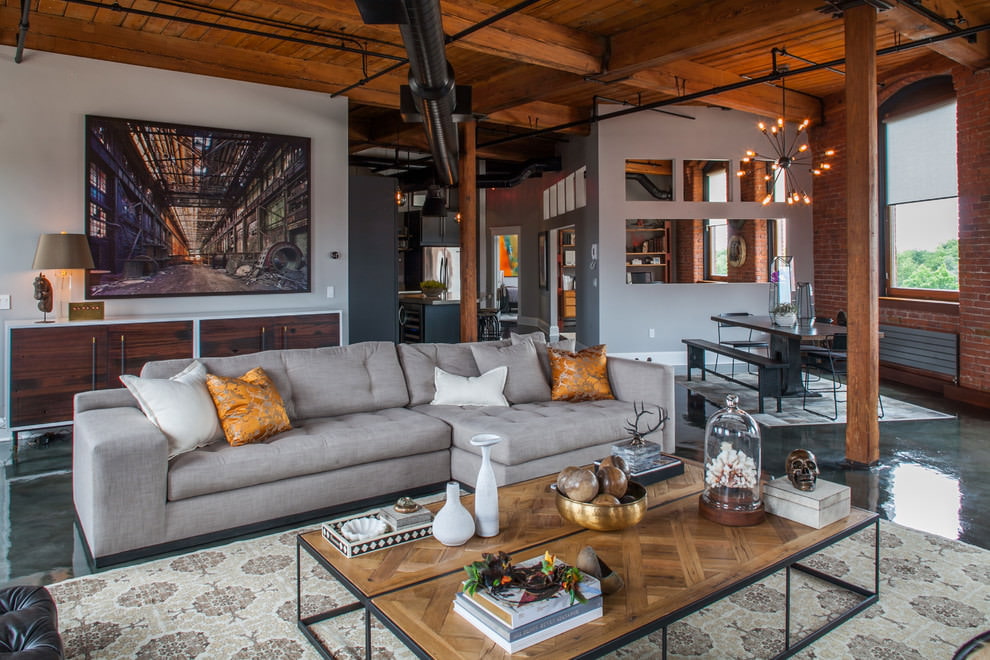 Plafond en bois de style loft